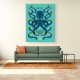 Octopus Blue A Gold Wall Art