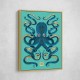 Octopus Blue A Gold Wall Art