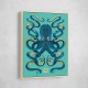 Octopus Blue A Gold Wall Art