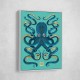 Octopus Blue A Gold Wall Art