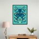 Octopus Blue A Gold Wall Art