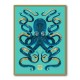 Octopus Blue A Gold Wall Art