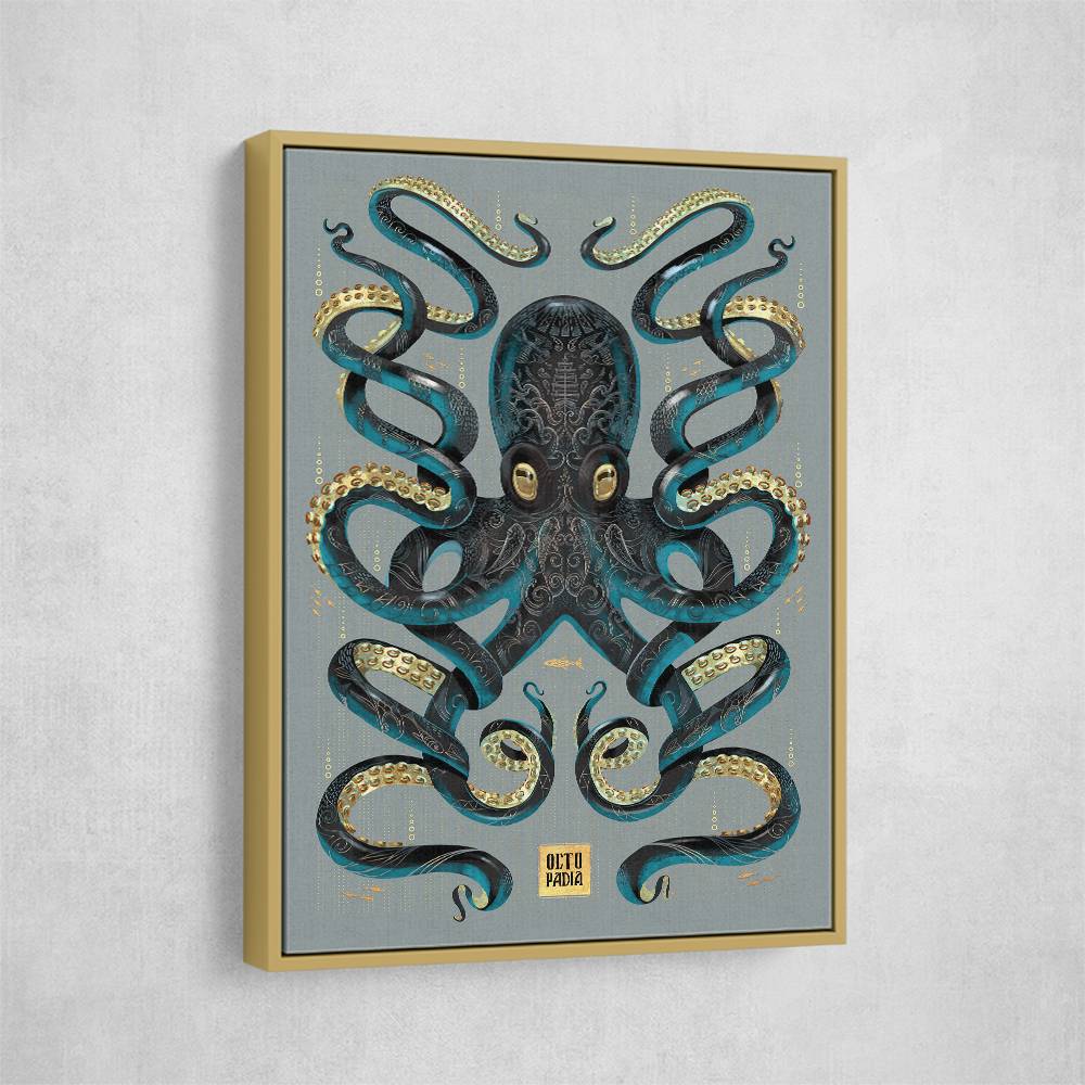 Octopus Black A Gold Wall Art