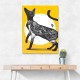 Japanese Cat Tattoo Yellow Wall Art