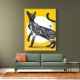 Japanese Cat Tattoo Yellow Wall Art