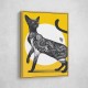 Japanese Cat Tattoo Yellow Wall Art