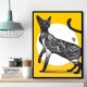 Japanese Cat Tattoo Yellow Wall Art