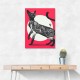 Japanese Cat Tattoo Red Wall Art