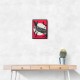 Japanese Cat Tattoo Red Wall Art