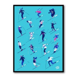 Adore Le Ski Blue Version Wall Art