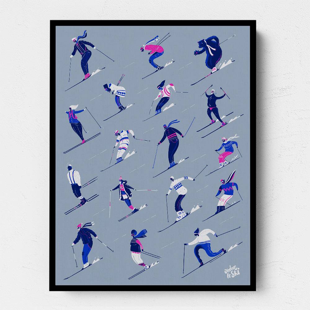 Adore Le Ski Grey Version Wall Art