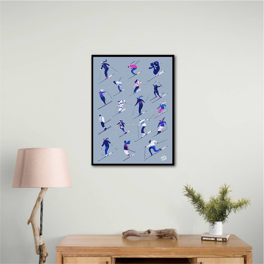 Adore Le Ski Grey Version Wall Art