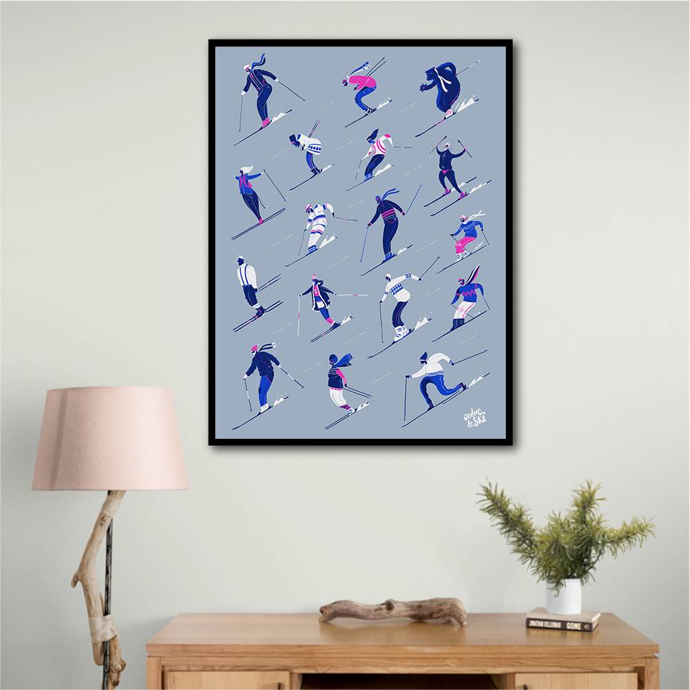 Adore Le Ski Grey Version Wall Art