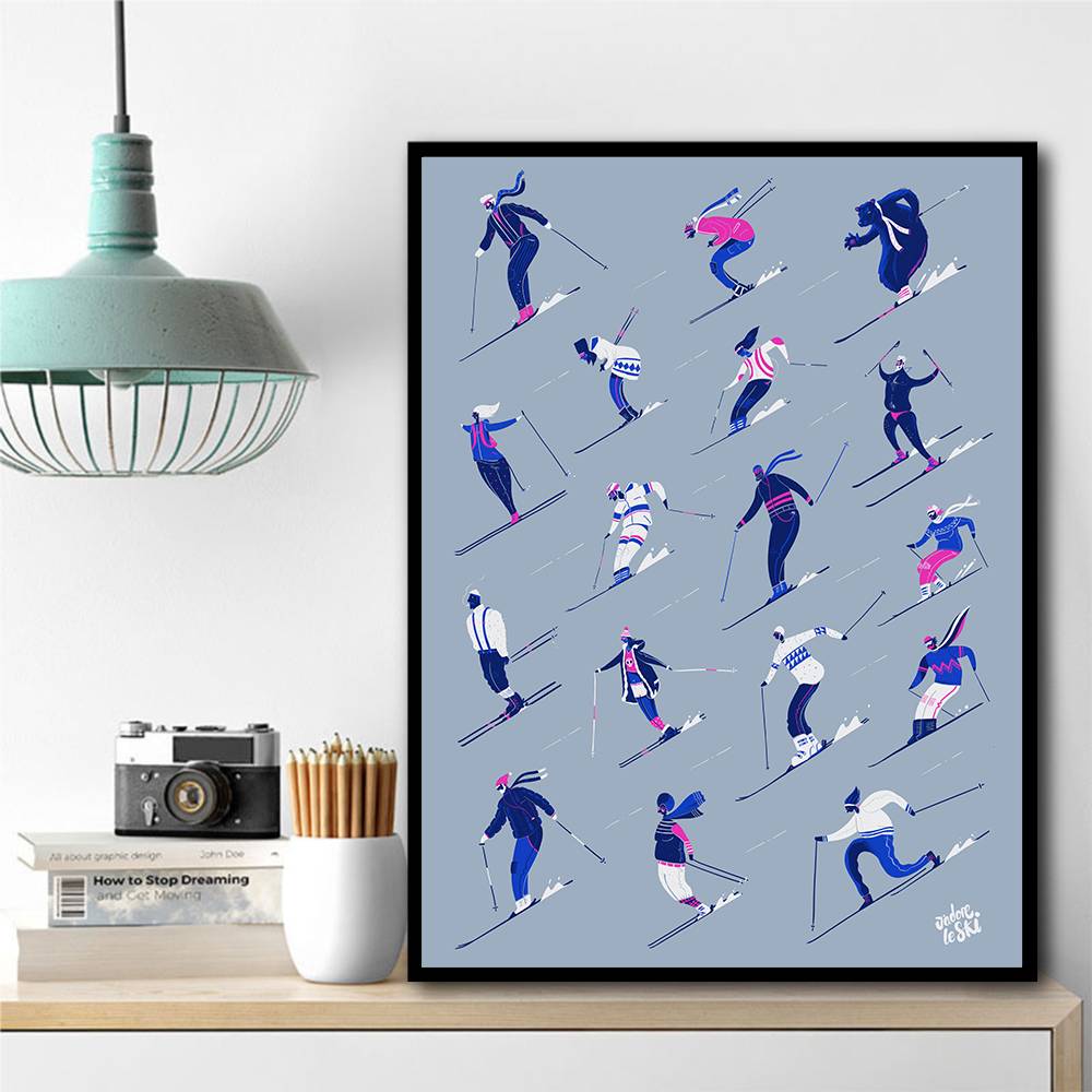 Adore Le Ski Grey Version Wall Art