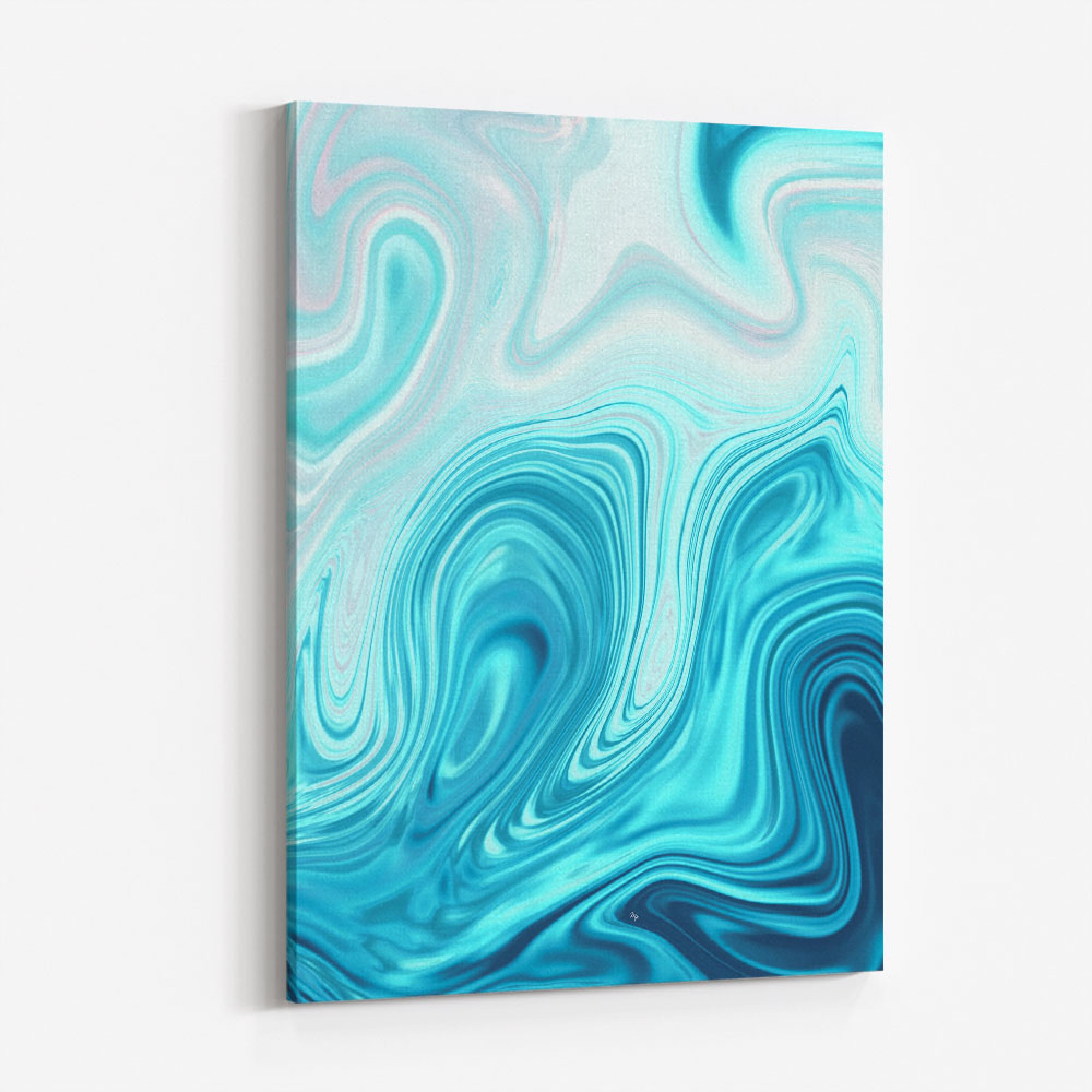 Cyan Marble Wall Art