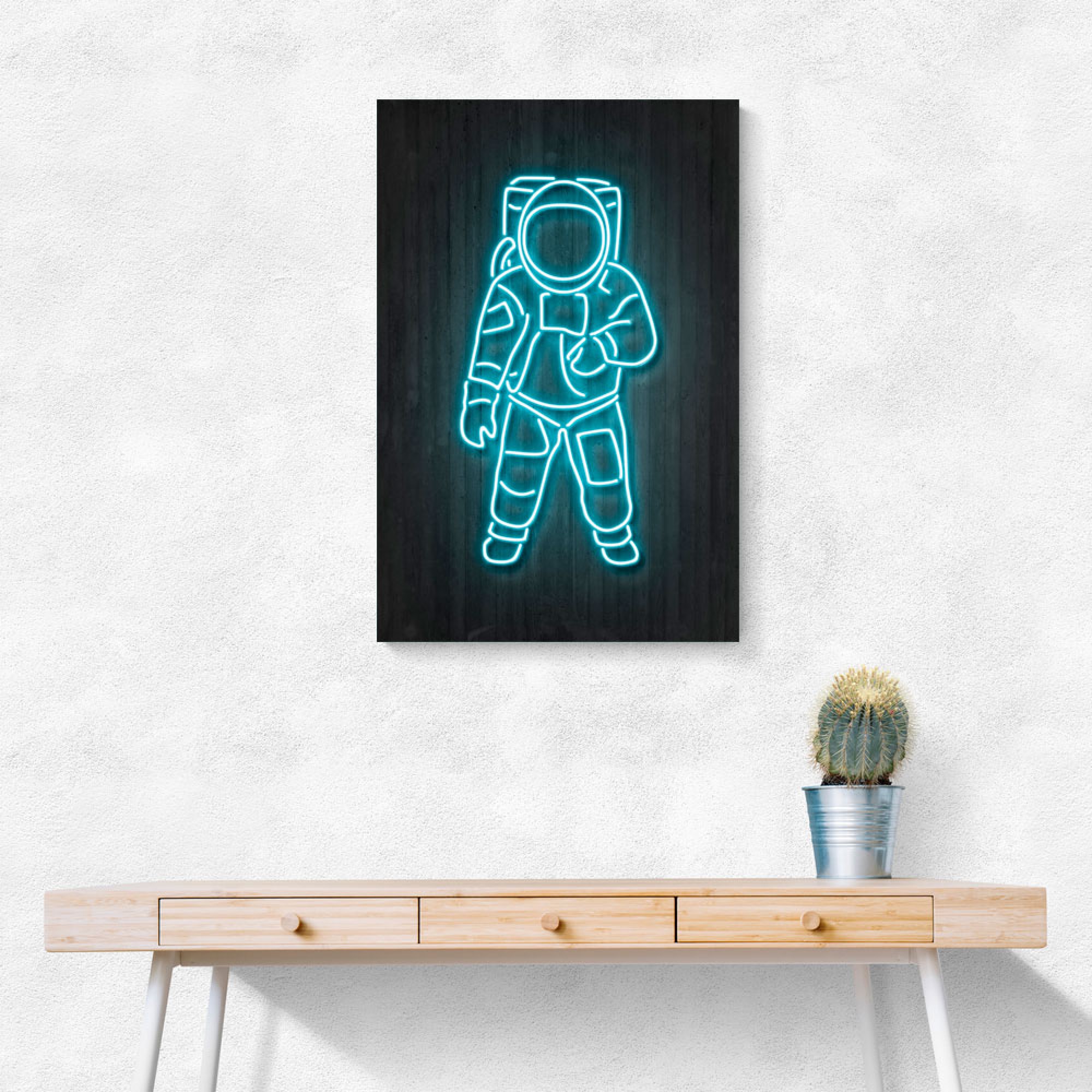 Astronaut Neon Style Wall Art