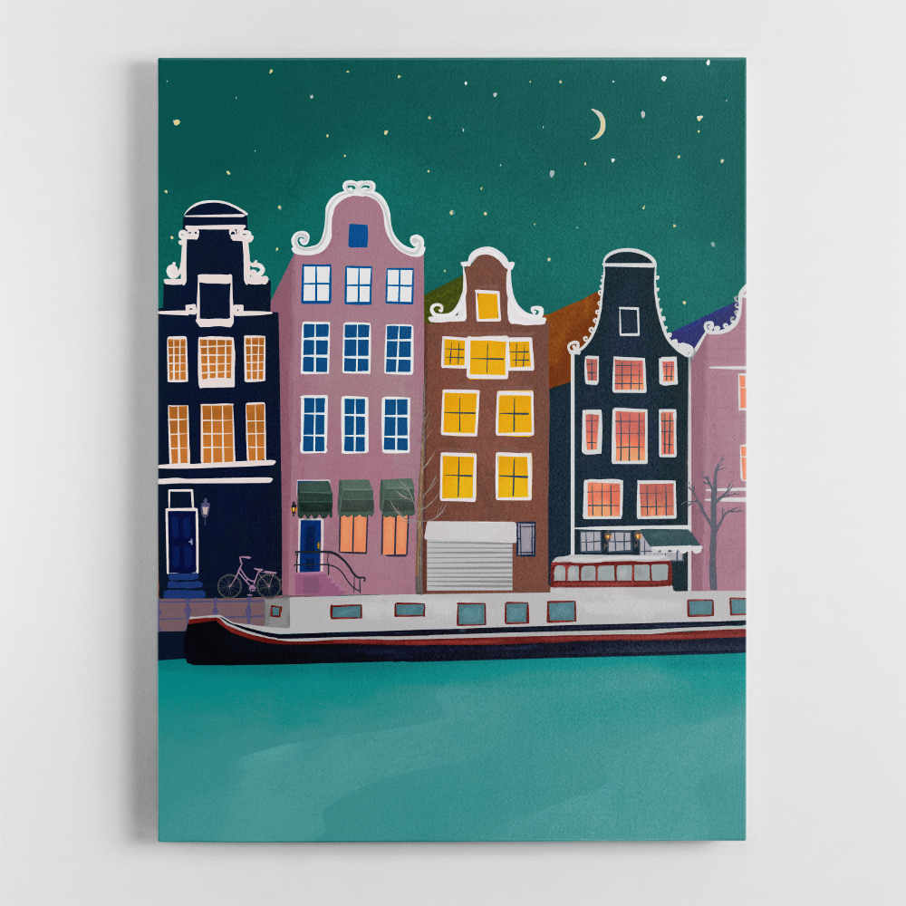 Amsterdam By Night Wall Art