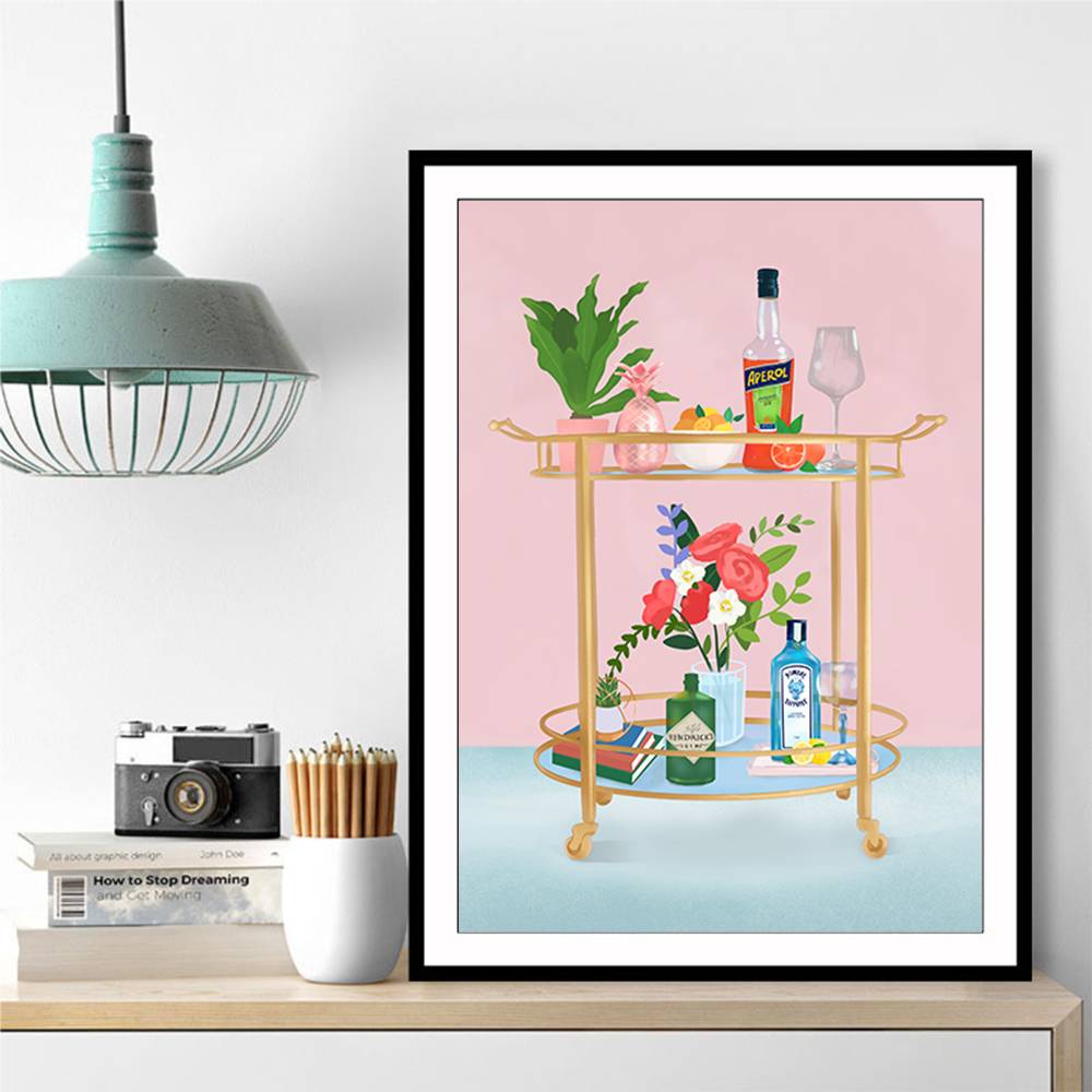 Bar Cart Wall Art