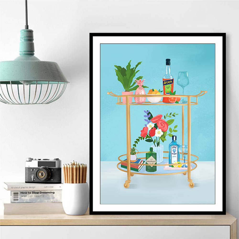 Bar Cart Wall Art