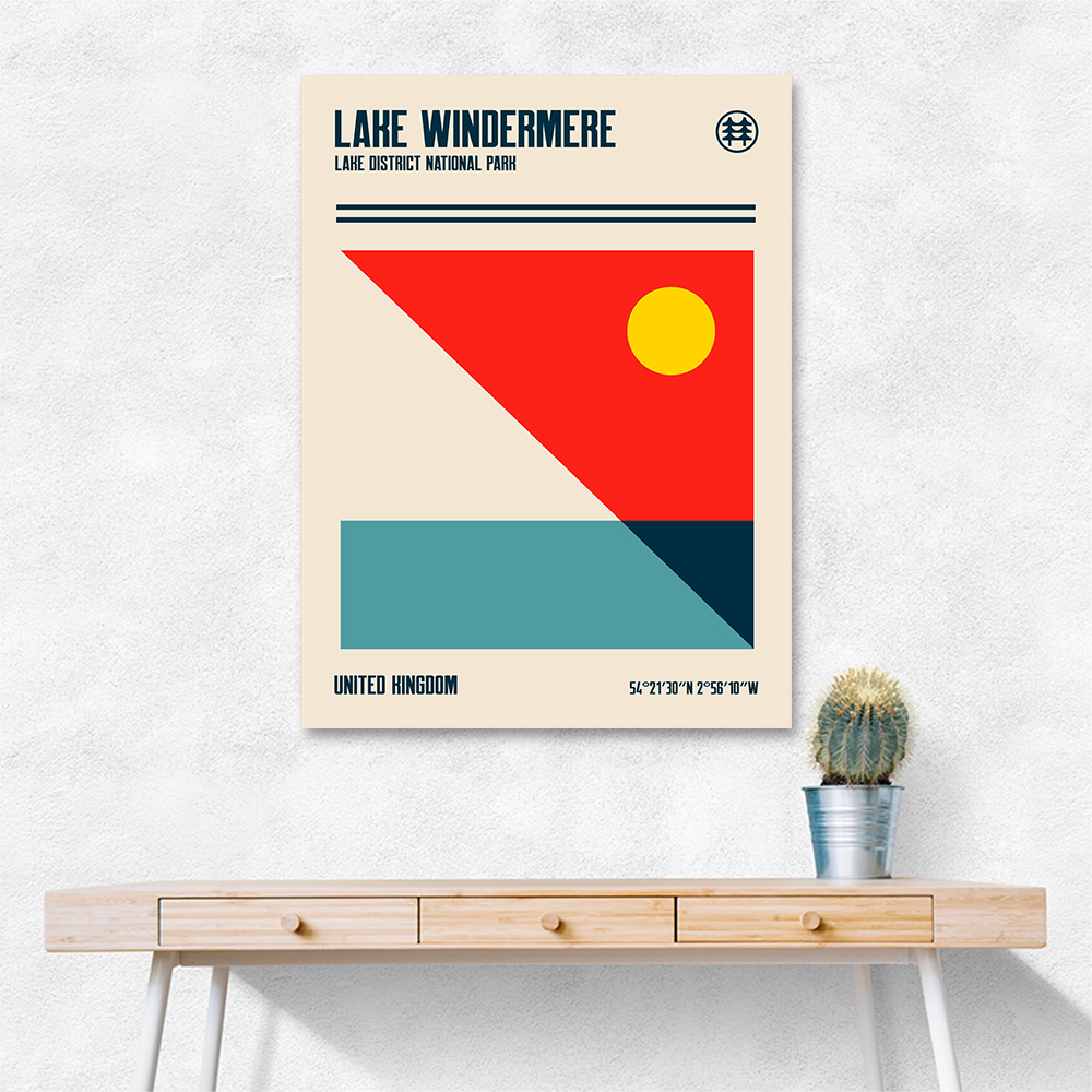 Lake Windermere Lake District National Park Travel Poster