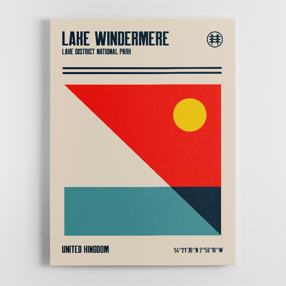 Lake Windermere Lake District National Park Travel Poster