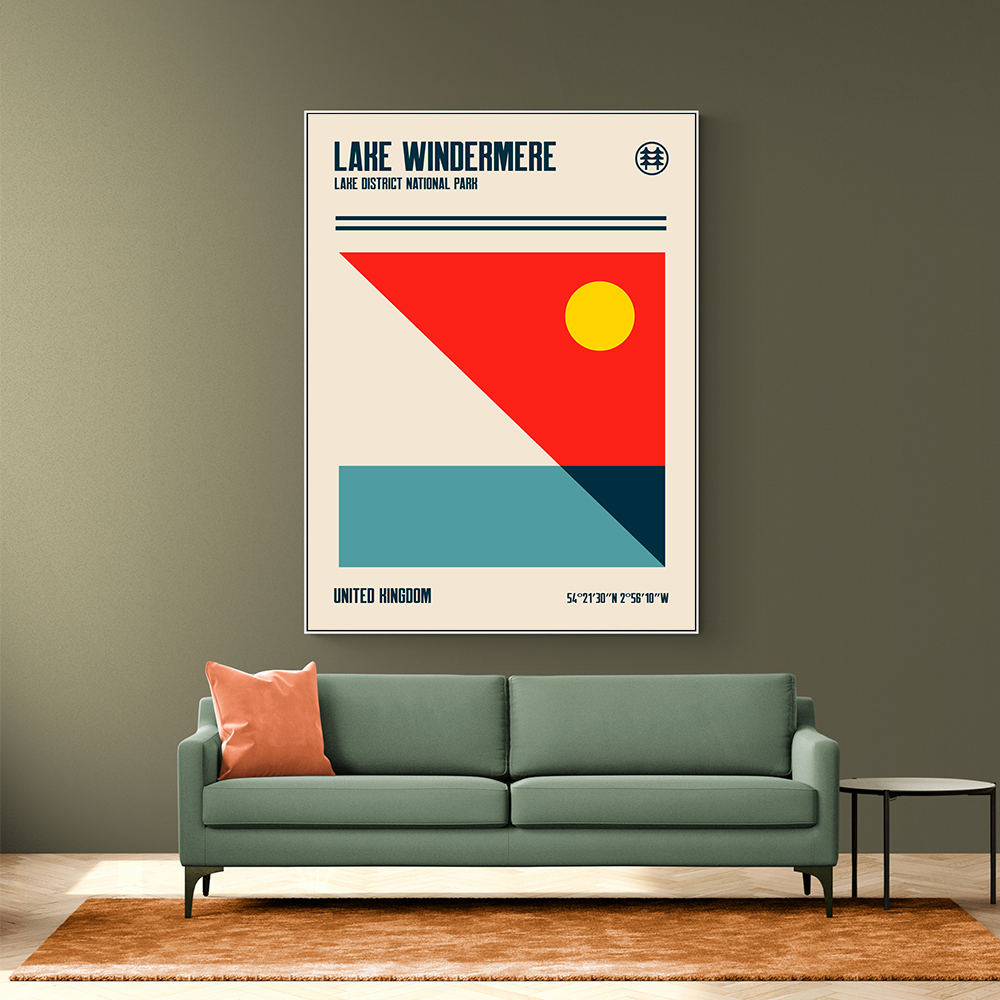 Lake Windermere Lake District National Park Travel Poster