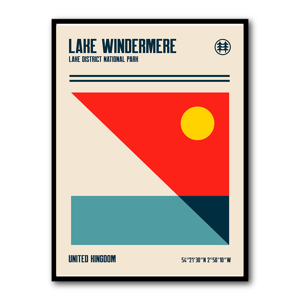 Lake Windermere Lake District National Park Travel Poster