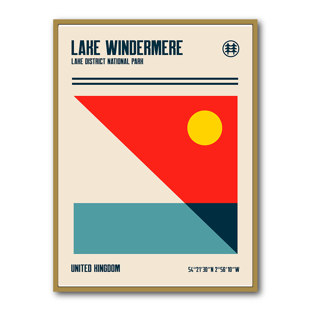 Lake Windermere Lake District National Park Travel Poster