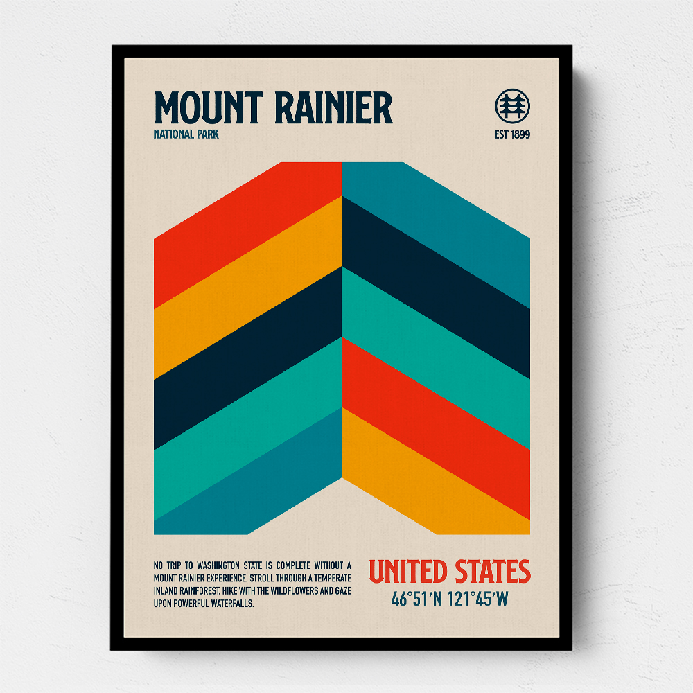 Mount Rainier National Park Travel Poster