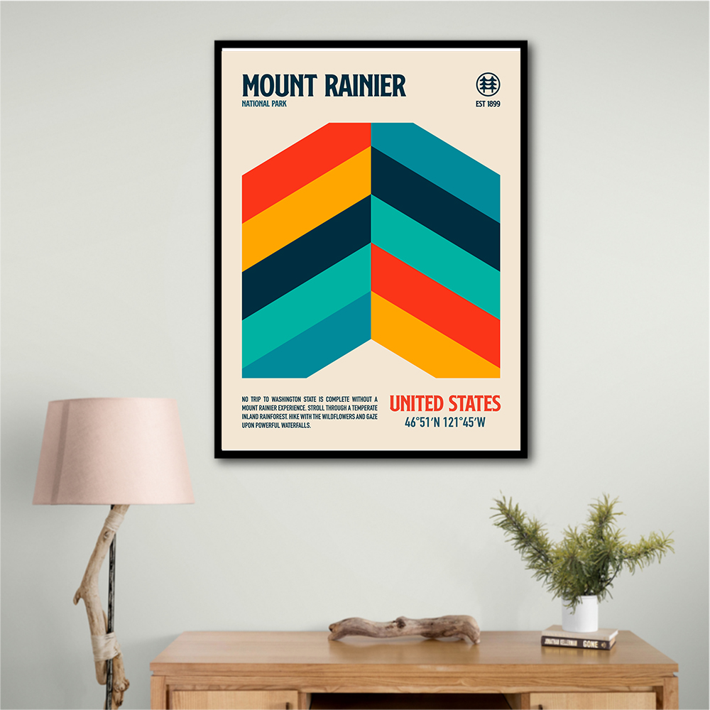 Mount Rainier National Park Travel Poster