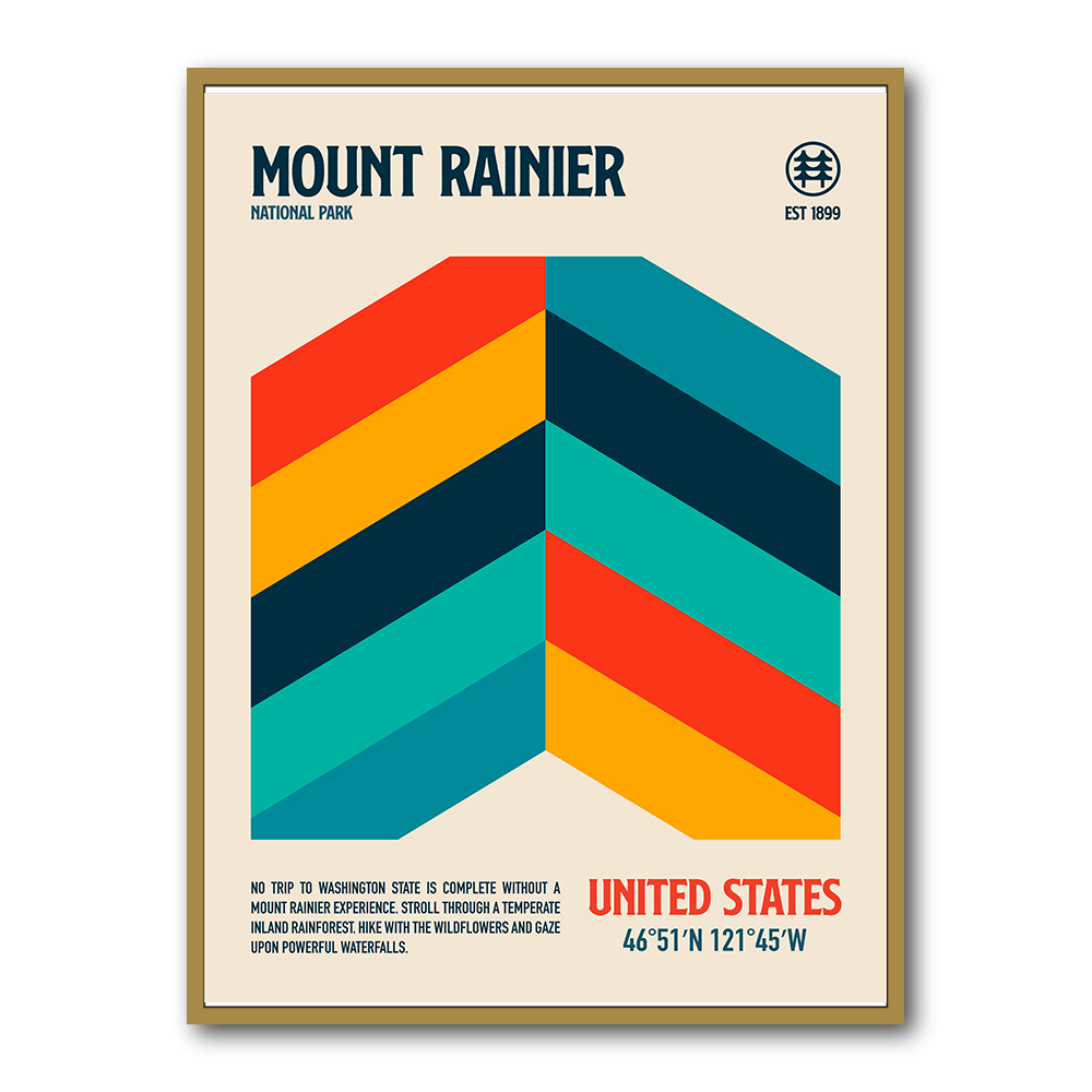 Mount Rainier National Park Travel Poster