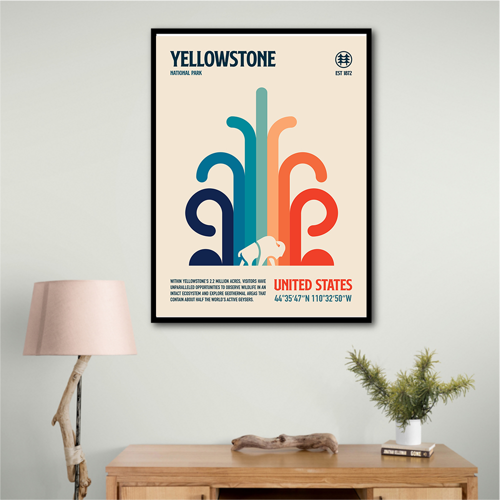 Yellowstone National Park Travel Poster