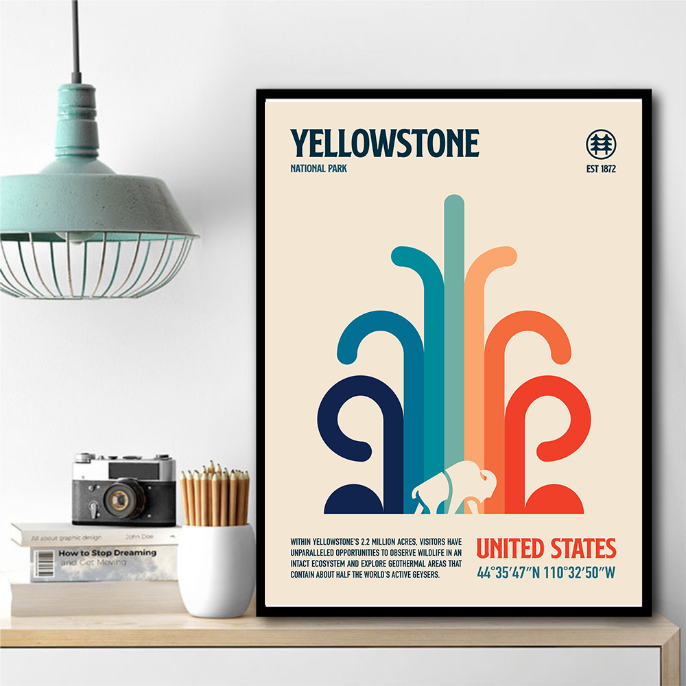 Yellowstone National Park Travel Poster