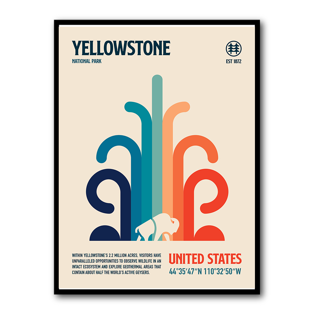 Yellowstone National Park Travel Poster