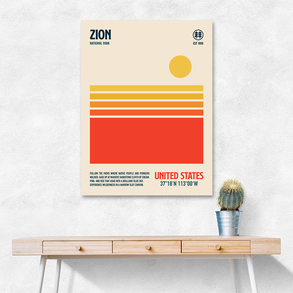 Zion National Park Travel Poster