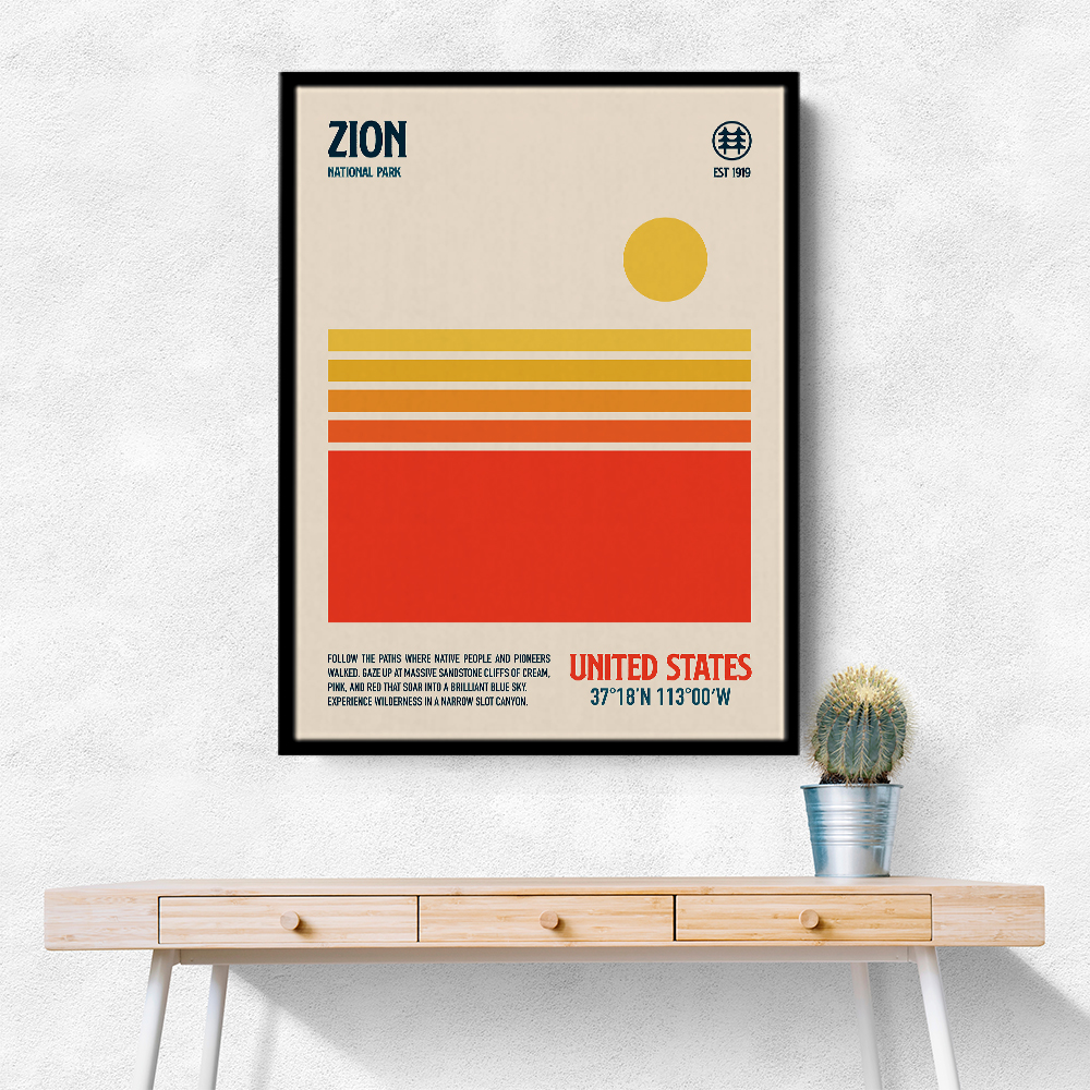 Zion National Park Travel Poster