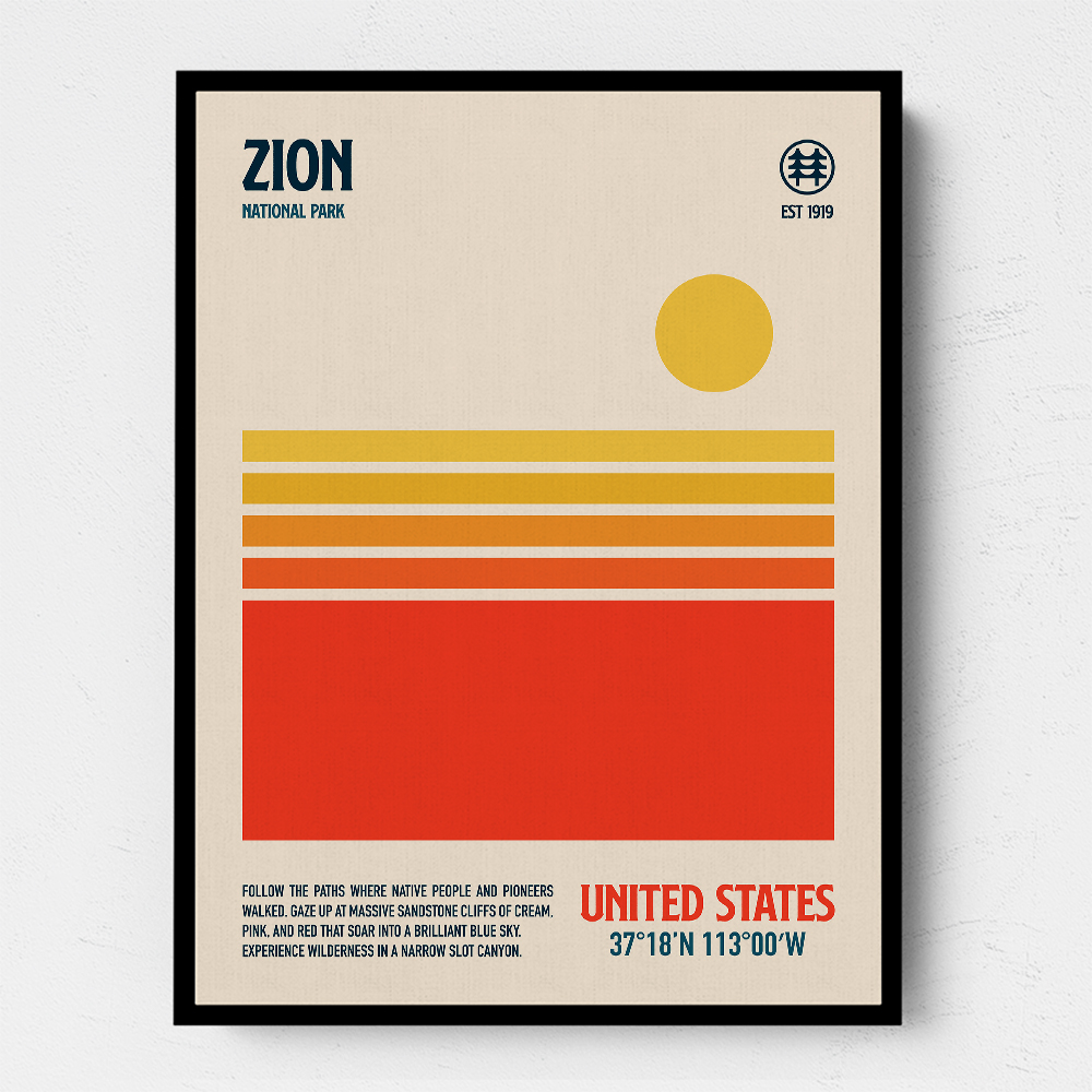 Zion National Park Travel Poster