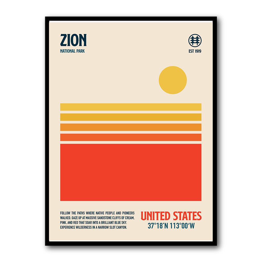 Zion National Park Travel Poster