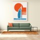 Dubai Burj Al Arab Minimalist Retro Travel Print