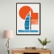 Dubai Burj Al Arab Minimalist Retro Travel Print