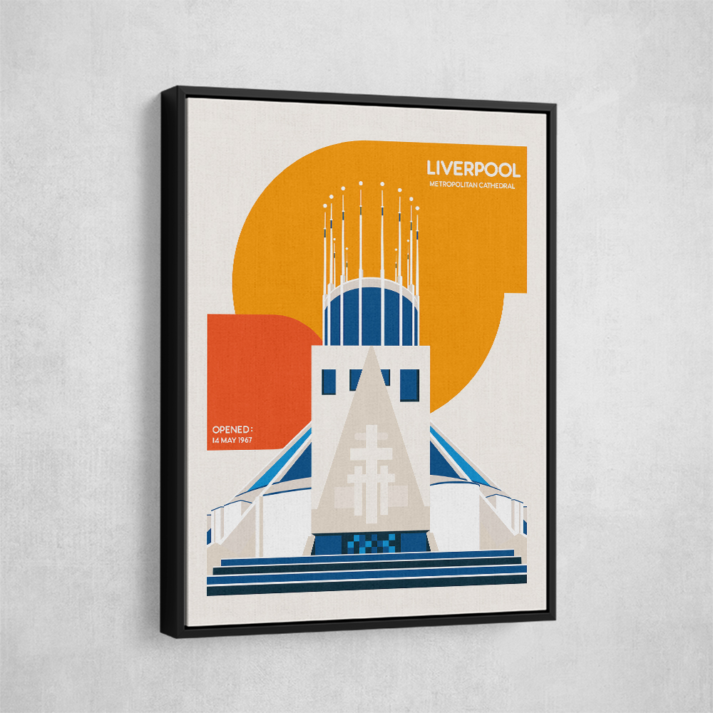 Liverpool Metropolitan Cathedral Retro Architecture Print