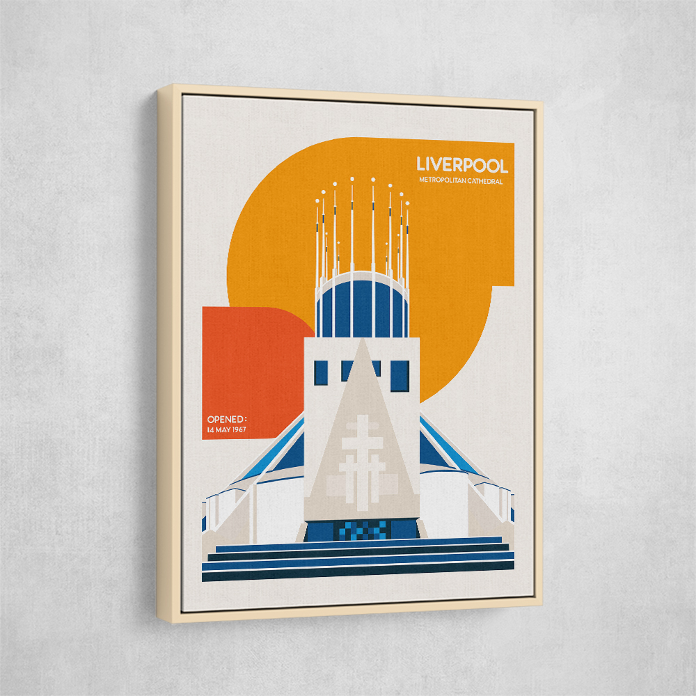 Liverpool Metropolitan Cathedral Retro Architecture Print