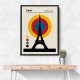 Paris Eiffel Tower Retro travel Print