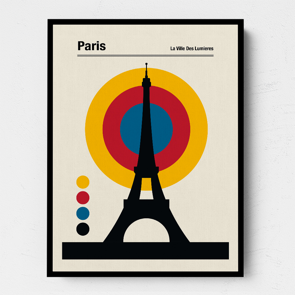 Paris Eiffel Tower Retro travel Print