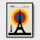 Paris Eiffel Tower Retro travel Print