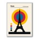 Paris Eiffel Tower Retro travel Print