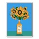 Sunflowers in Honey Whiskey Retro Illustration