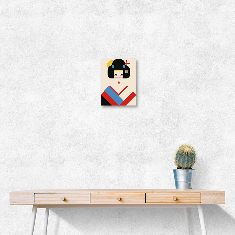 Geisha Girl Geometric Illustration