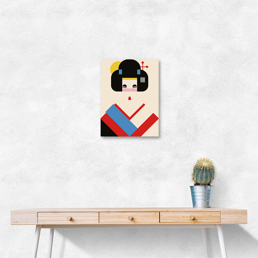 Geisha Girl Geometric Illustration