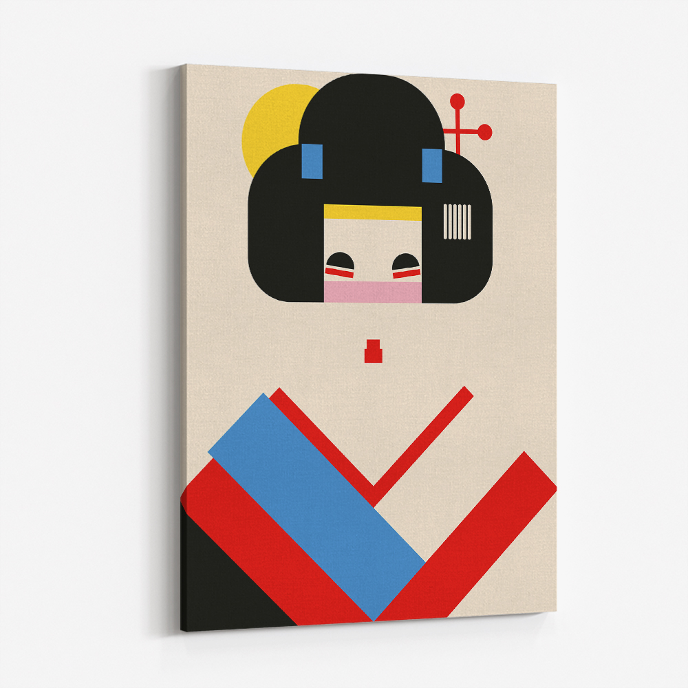 Geisha Girl Geometric Illustration